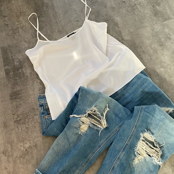 DKNY Sheer White Tank - Picture 3 of 4